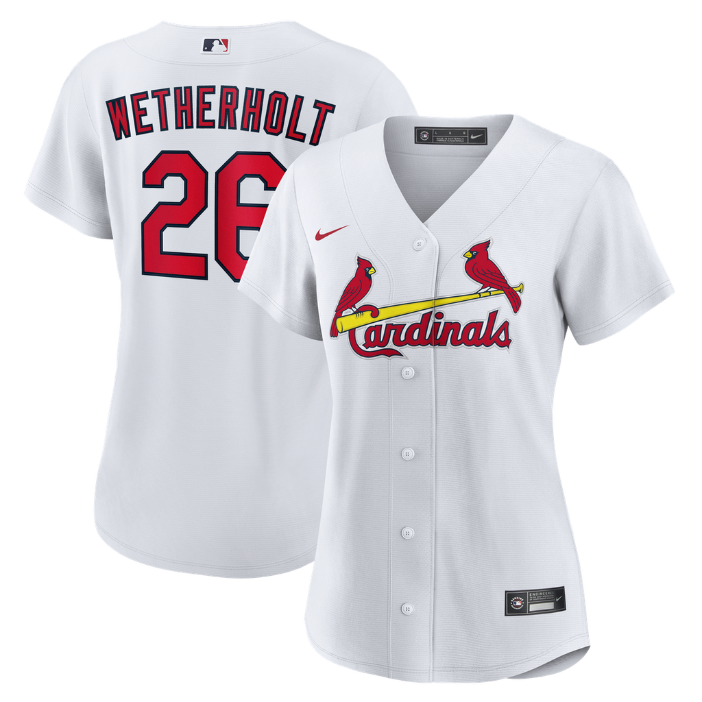 JJ Wetherholt St. Louis Cardinals Nike Women's Home Replica Jersey - White Official MLB Team Apparel Baseball Fan Gear
