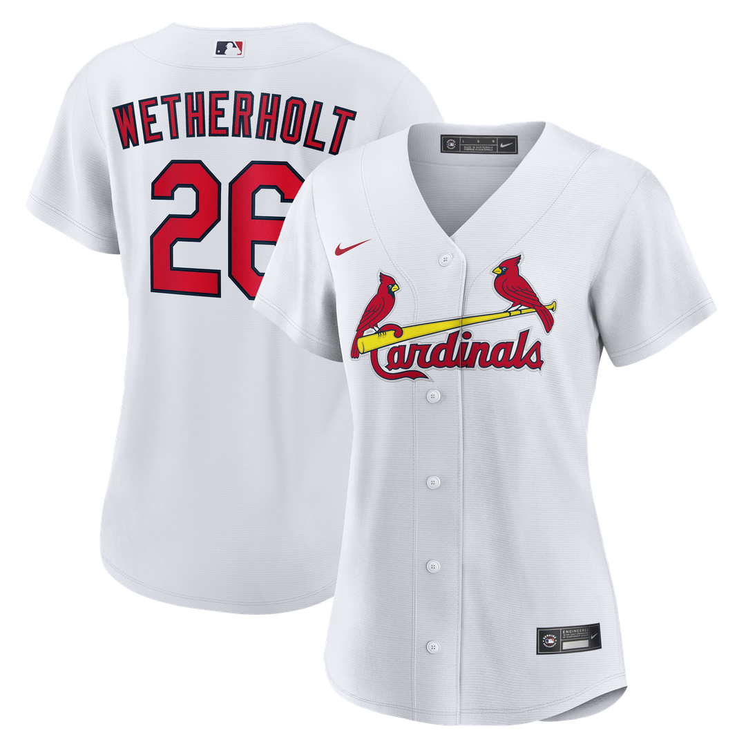 JJ Wetherholt St. Louis Cardinals Nike Women's Home Replica Jersey - White Official MLB Team Apparel Baseball Fan Gear