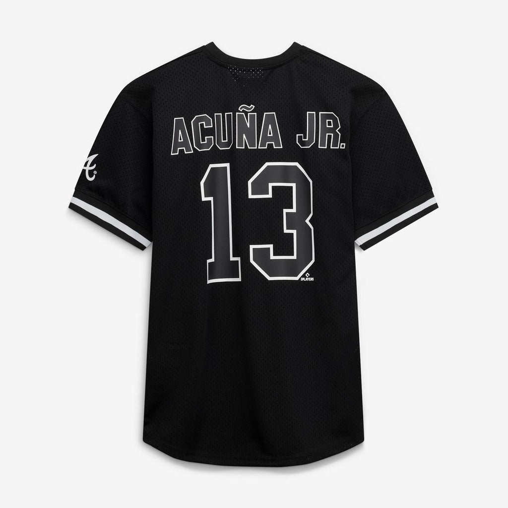 Ronald Acuña Jr. Atlanta Braves Fanatics Big & Tall Heavyweight Mesh Jersey - Black/White Official MLB Team Apparel Baseball Fan Gear