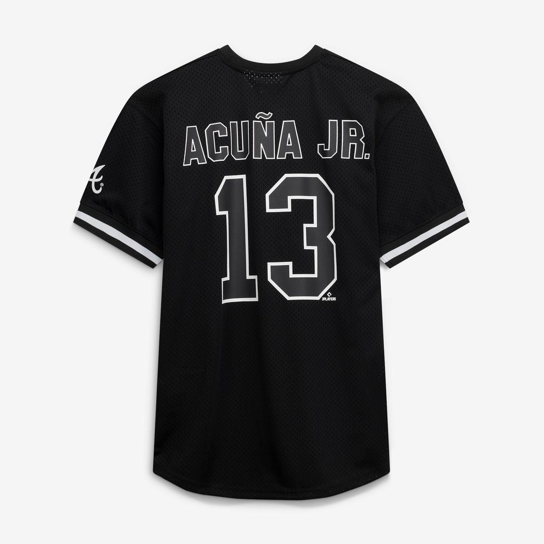 Ronald Acuña Jr. Atlanta Braves Fanatics Big & Tall Heavyweight Mesh Jersey - Black/White Official MLB Team Apparel Baseball Fan Gear