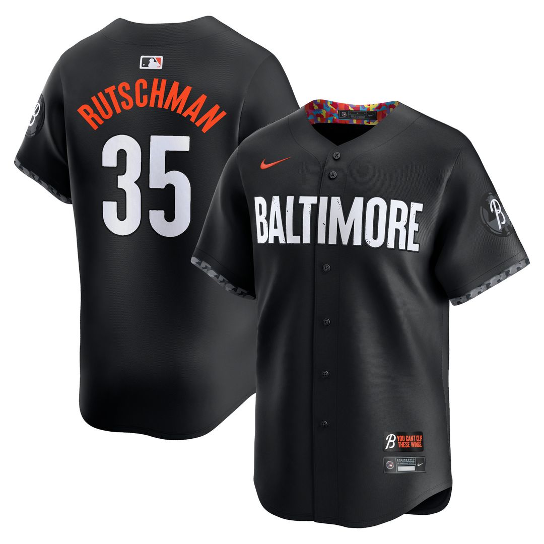 Adley Rutschman Baltimore Orioles Nike City Connect Limited Player Jersey - Black Official MLB Team Apparel Baseball Fan Gear