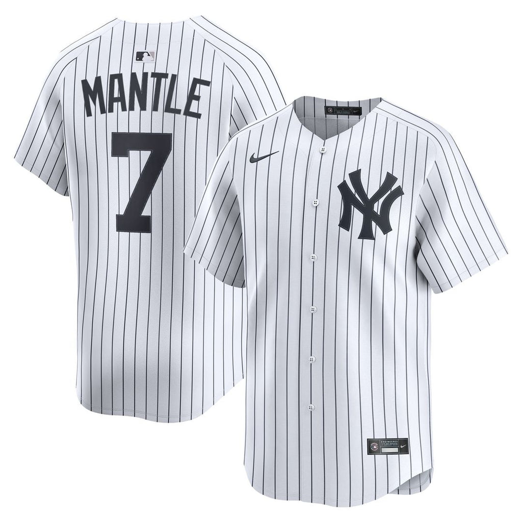Mickey Mantle New York Yankees Nike Home Limited Player Jersey - White Official MLB Team Apparel Baseball Fan Gear