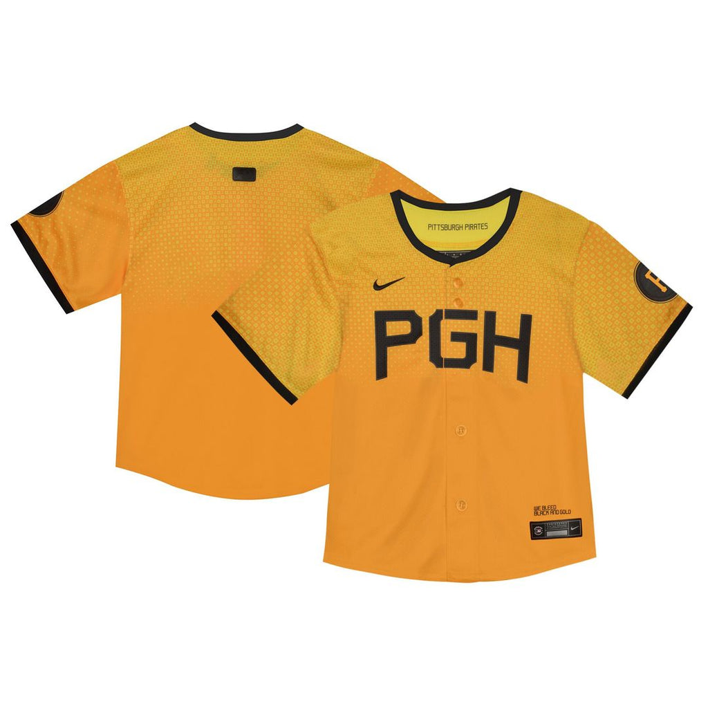 Pittsburgh Pirates Nike Toddler City Connect Limited Jersey - Yellow Official MLB Team Apparel Baseball Fan Gear