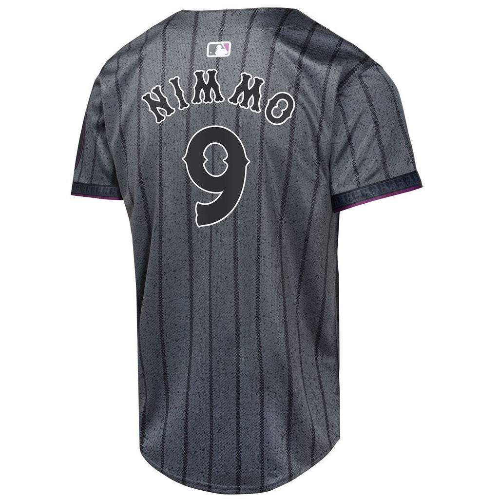 Brandon Nimmo New York Mets Nike Youth 2024 City Connect Limited Player Jersey - Graphite Official MLB Team Apparel Baseball Fan Gear