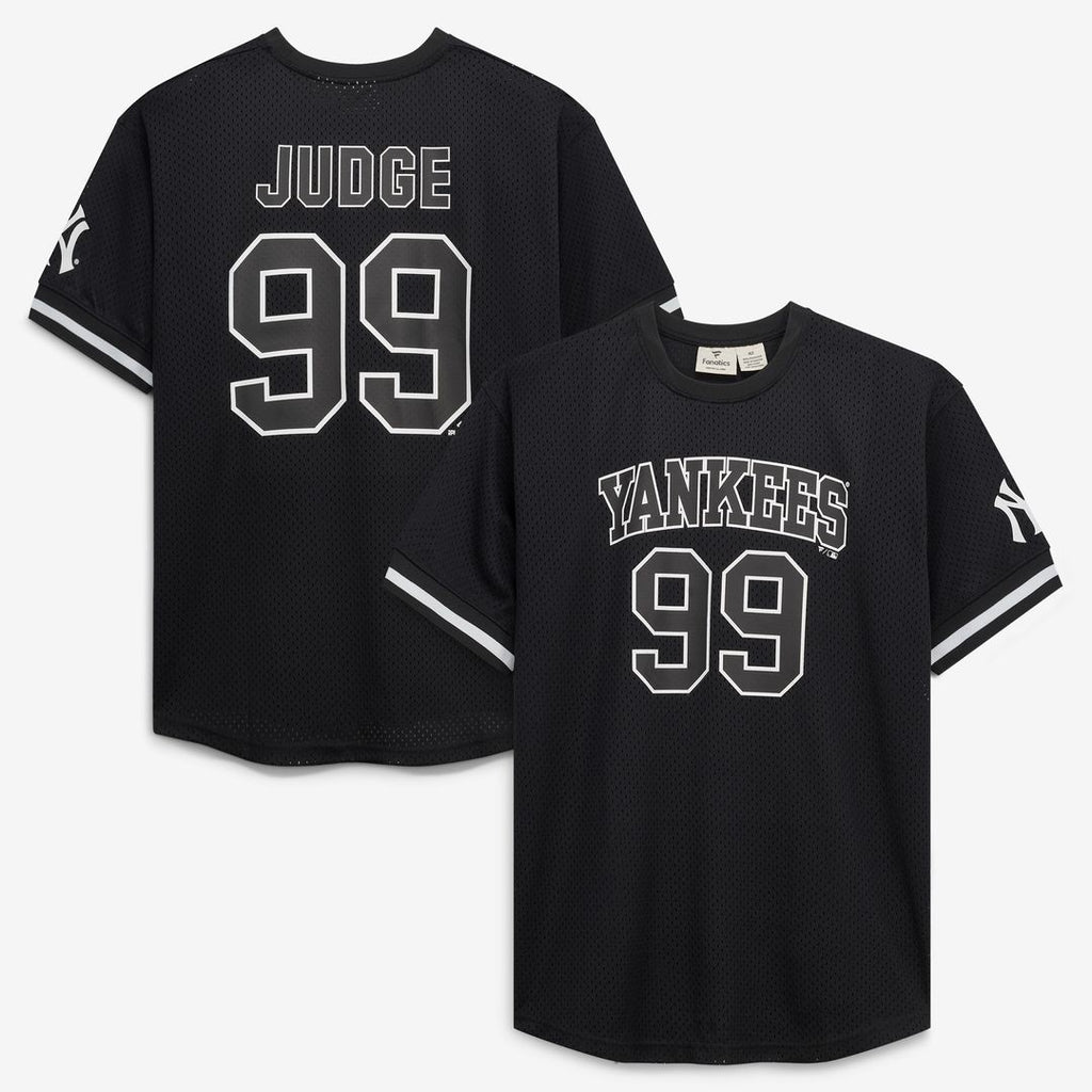 Aaron Judge New York Yankees Fanatics Big & Tall Heavyweight Mesh Jersey - Black/White Official MLB Team Apparel Baseball Fan Gear