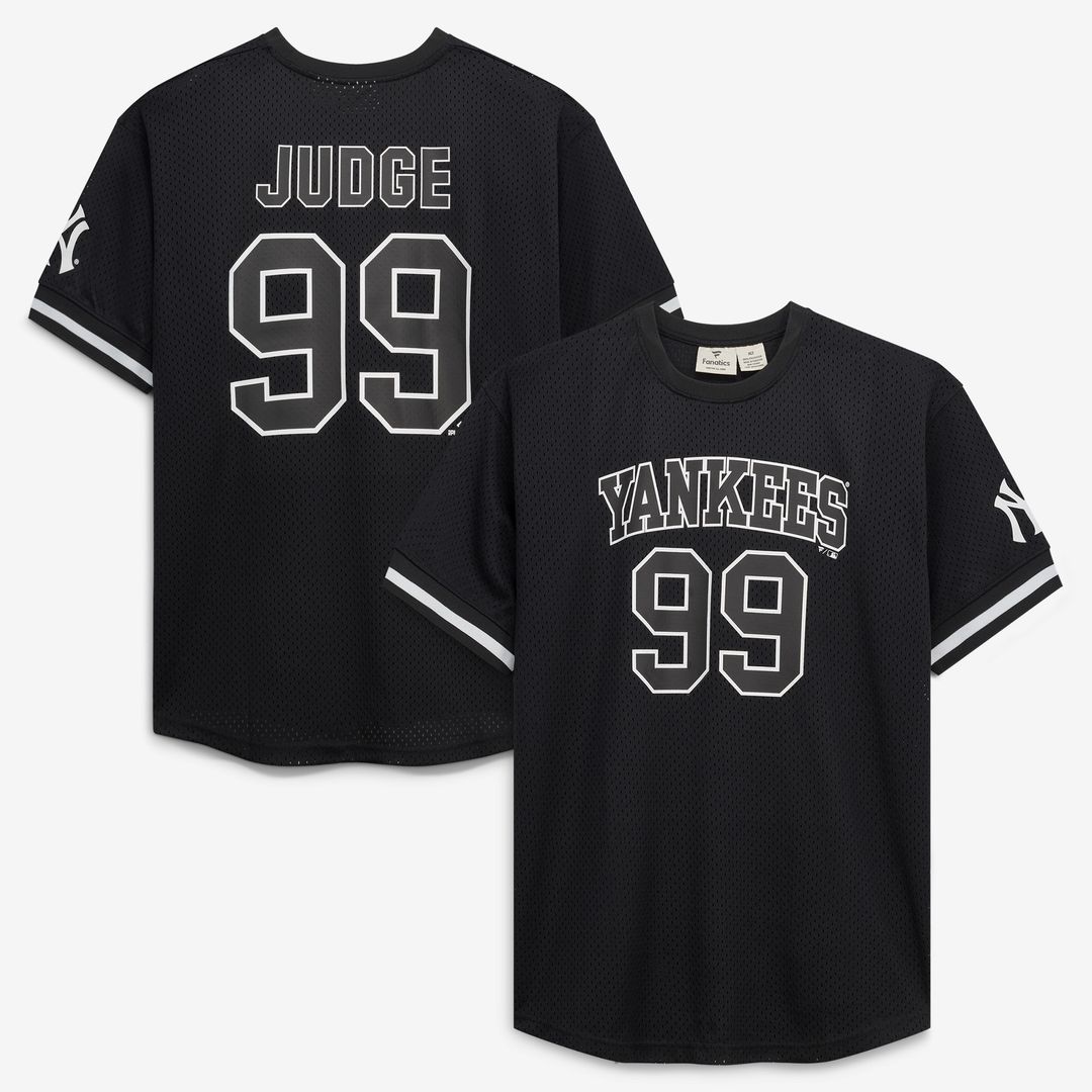 Aaron Judge New York Yankees Fanatics Big & Tall Heavyweight Mesh Jersey - Black/White Official MLB Team Apparel Baseball Fan Gear