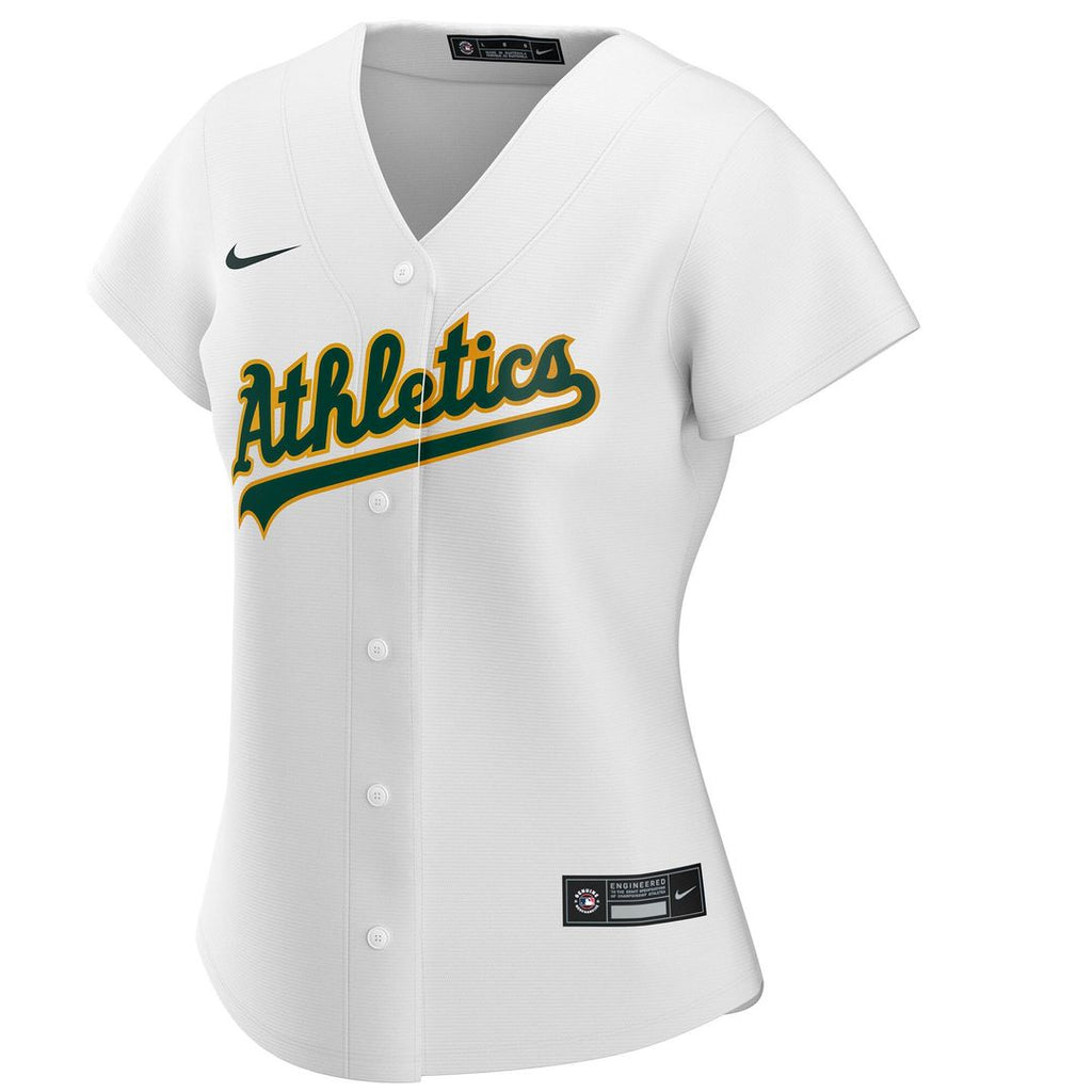 Athletics Nike Women's Home Replica Custom Jersey - White Official MLB Team Apparel Baseball Fan Gear