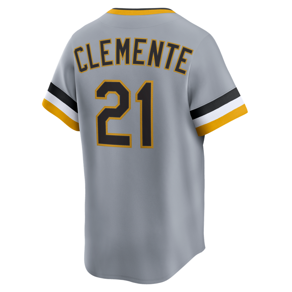 Roberto Clemente Pittsburgh Pirates Nike Throwback Cooperstown Collection Limited Jersey - Gray Official MLB Team Apparel Baseball Fan Gear