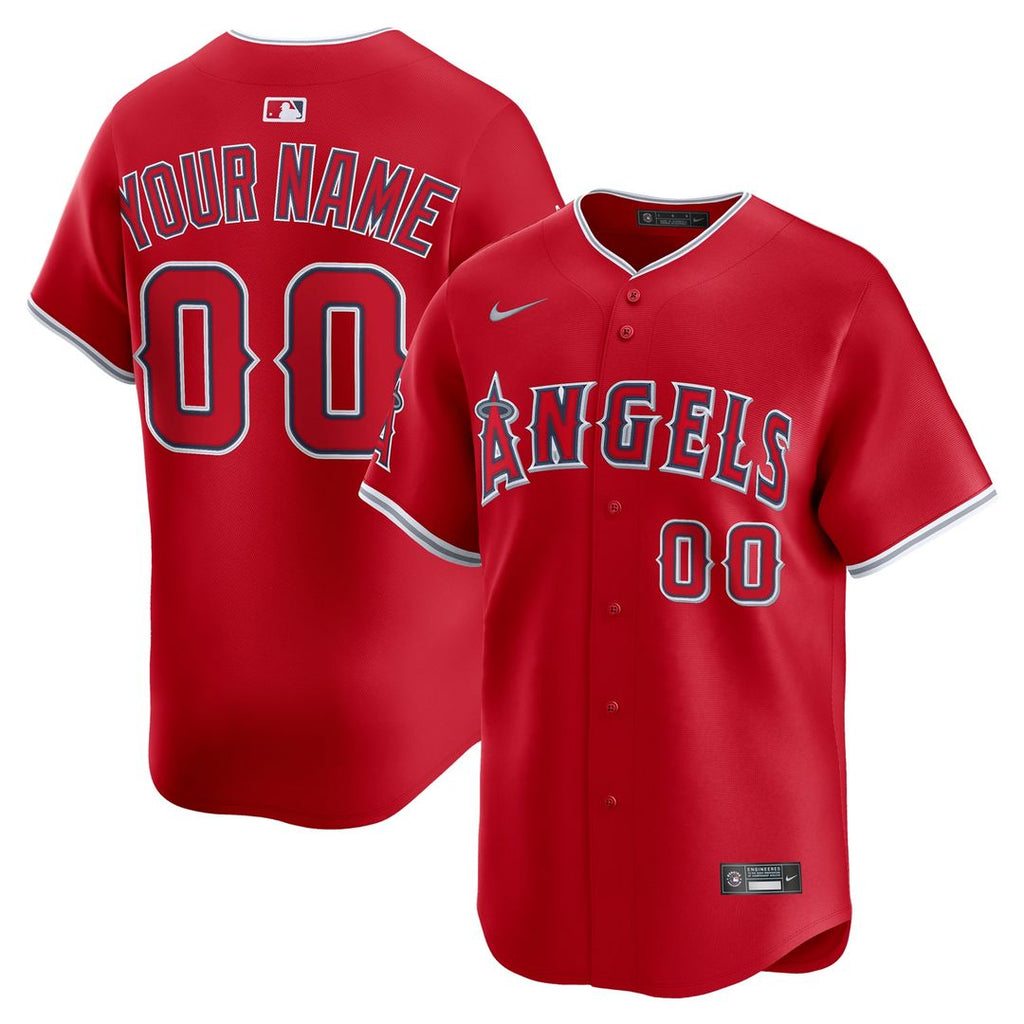 Los Angeles Angels Nike Alternate Limited Custom Jersey - Red Official MLB Team Apparel Baseball Fan Gear