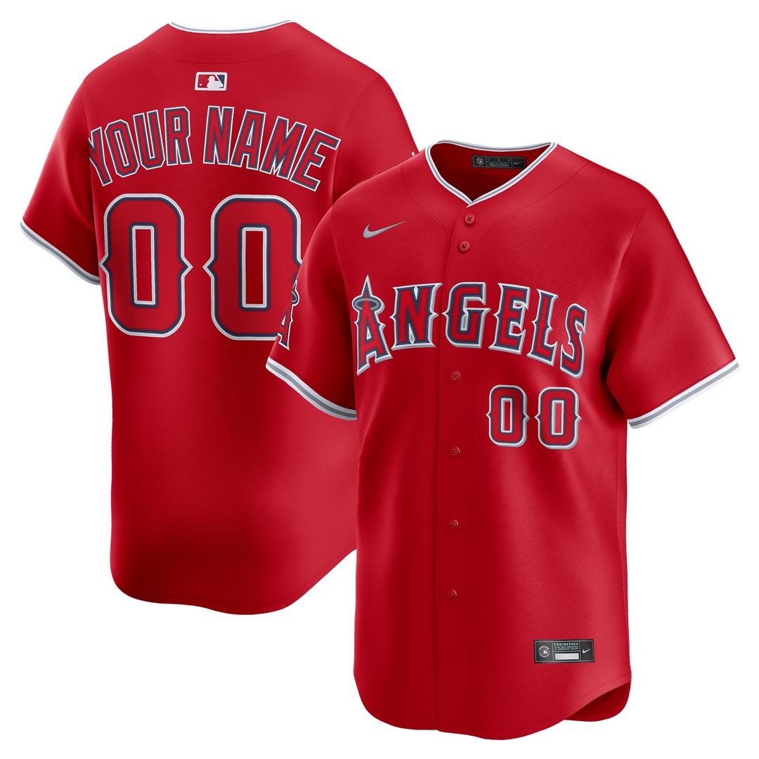 Los Angeles Angels Nike Alternate Limited Custom Jersey - Red Official MLB Team Apparel Baseball Fan Gear