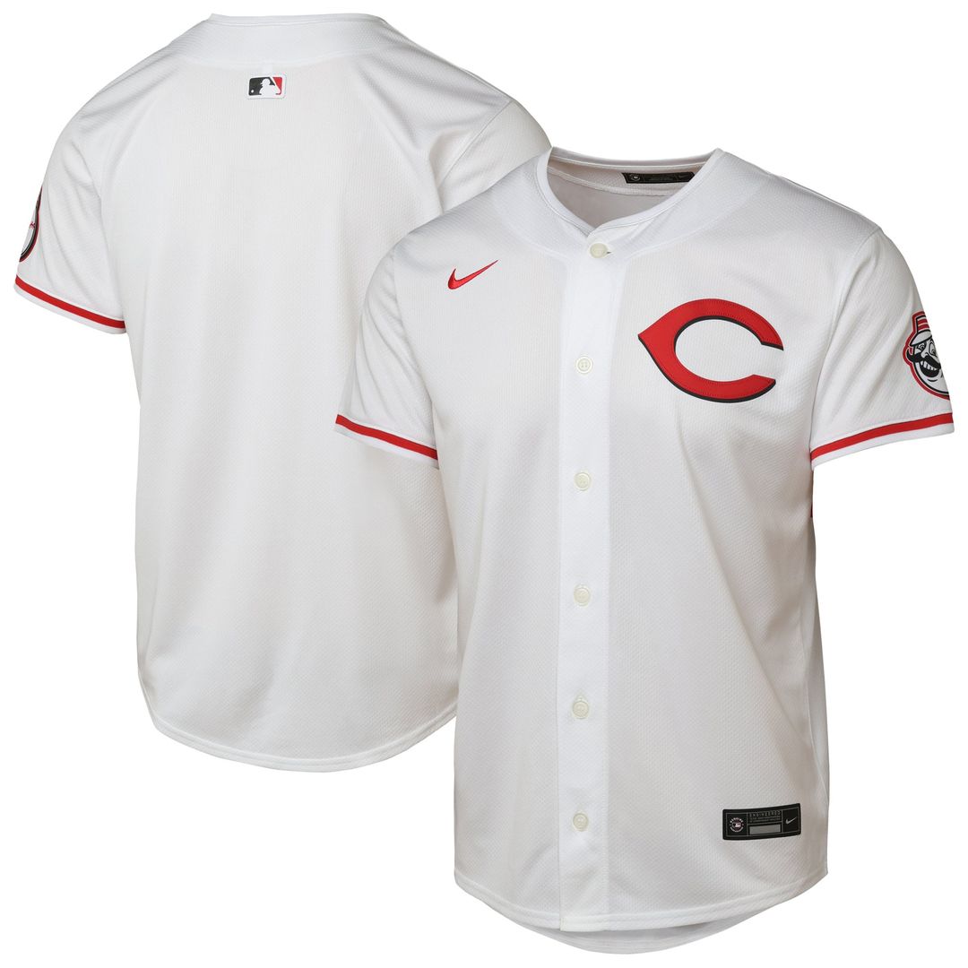 Cincinnati Reds Youth Alternate 2 Limited Jersey - White Official MLB Team Apparel Baseball Fan Gear