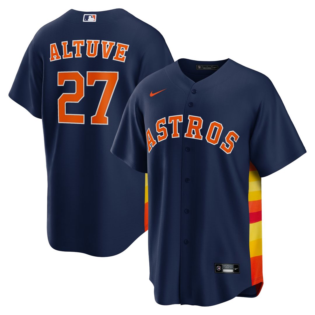 Jose Altuve Houston Astros Nike Alternate 2 Replica Jersey - Navy Official MLB Team Apparel Baseball Fan Gear
