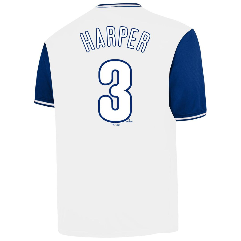 Bryce Harper Philadelphia Phillies Profile Big & Tall Name & Number Jersey - White Official MLB Team Apparel Baseball Fan Gear