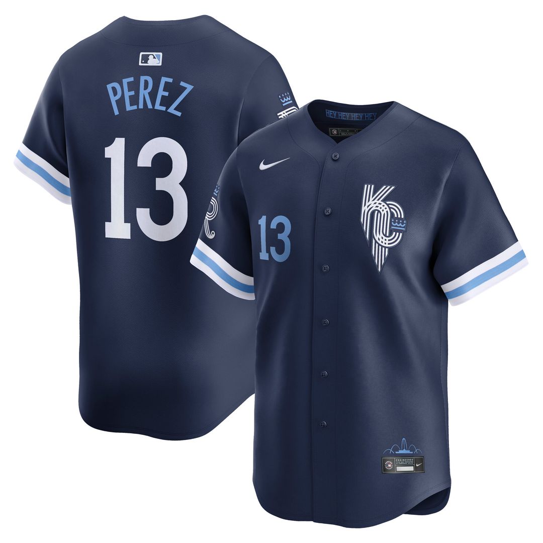 Salvador Perez Kansas City Royals Nike City Connect Limited Jersey - Navy Official MLB Team Apparel Baseball Fan Gear