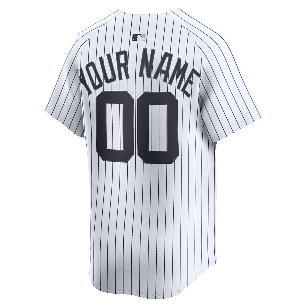New York Yankees Nike Home Limited Custom Jersey - White Official MLB Team Apparel Baseball Fan Gear