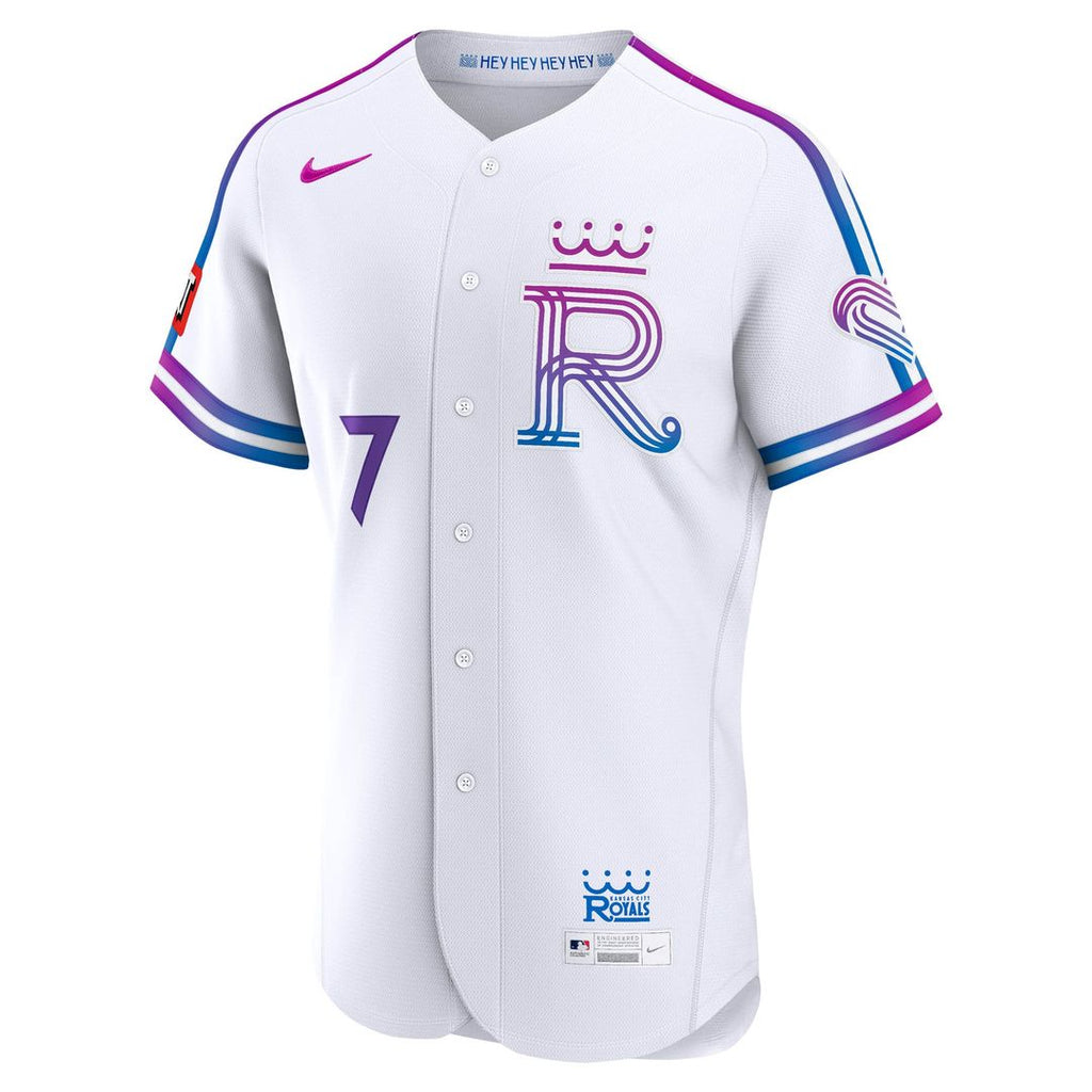 Bobby Witt Jr. Kansas City Royals Nike 2026 City Connect Authentic Sponsor Patch Jersey - White Official MLB Team Apparel Baseball Fan Gear