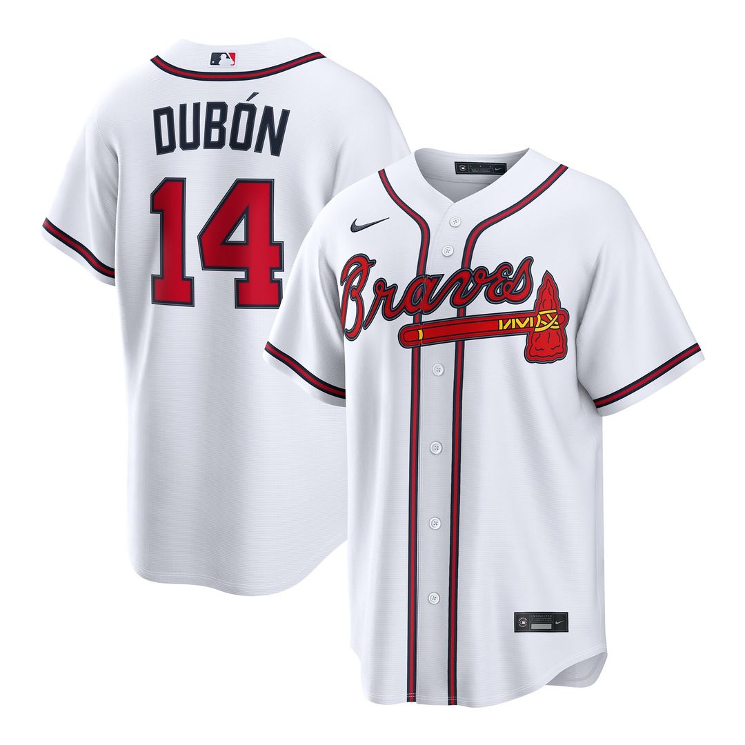 Mauricio Dubón Atlanta Braves Nike Home Replica Jersey - White Official MLB Team Apparel Baseball Fan Gear