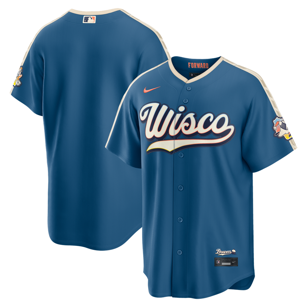 Milwaukee Brewers Nike 2026 City Connect Stadium Jersey - Mineral Blue Official MLB Team Apparel Baseball Fan Gear