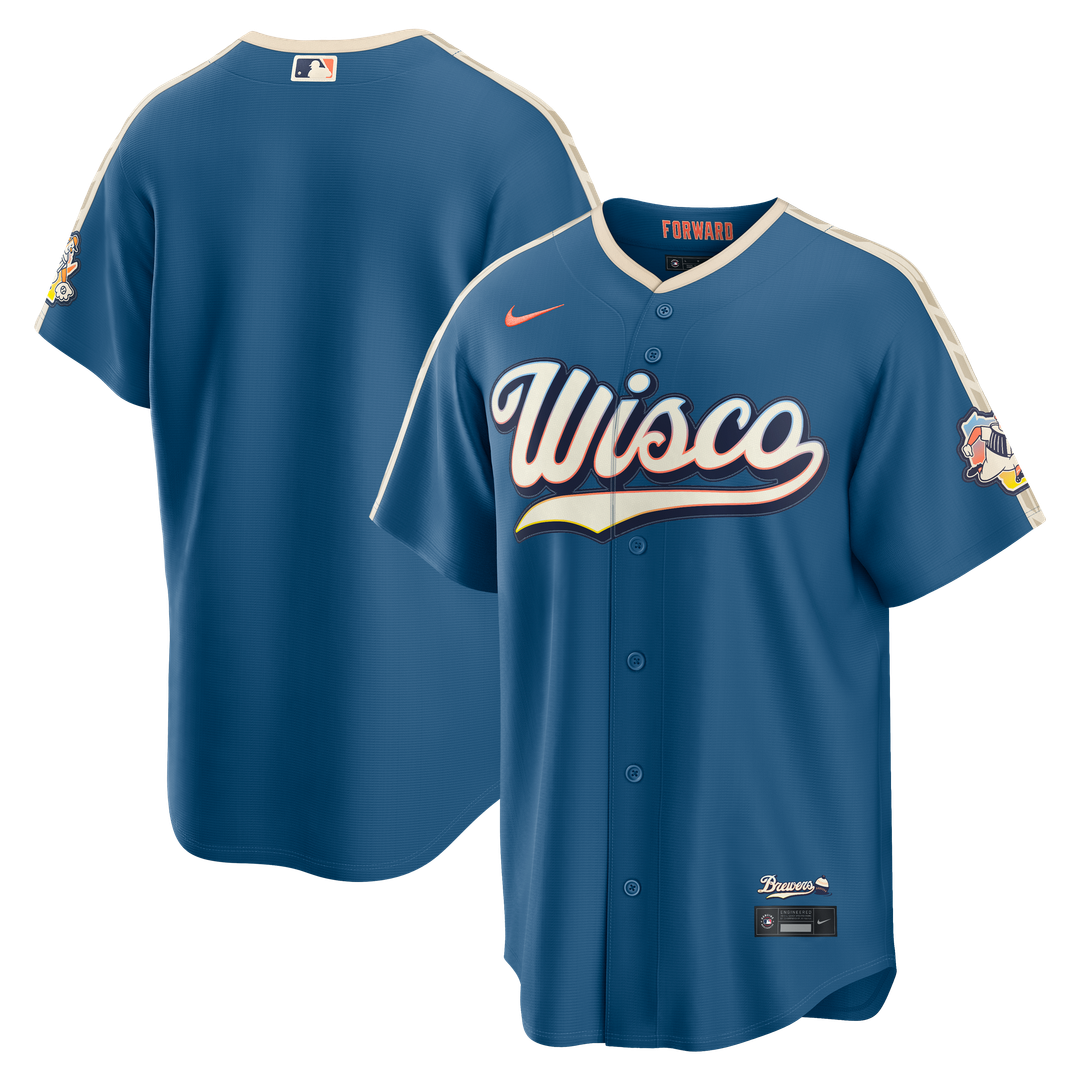 Milwaukee Brewers Nike 2026 City Connect Stadium Jersey - Mineral Blue Official MLB Team Apparel Baseball Fan Gear