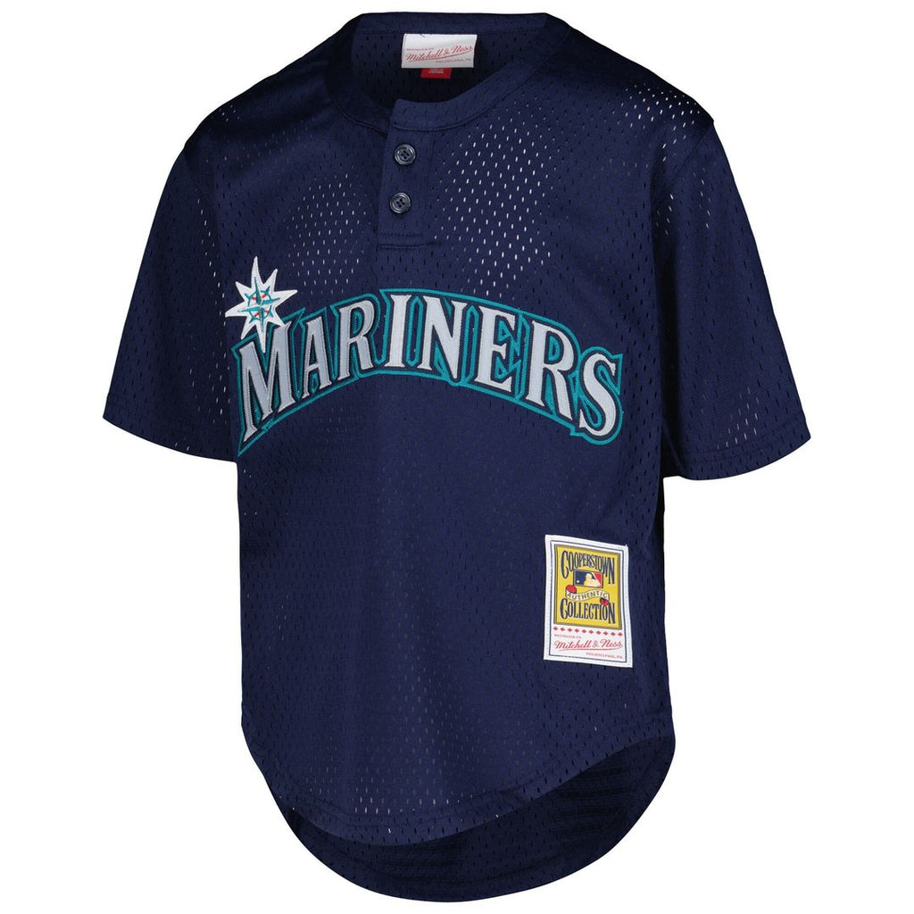 Ken Griffey Jr. Seattle Mariners Mitchell & Ness Youth Cooperstown Collection Mesh Batting Practice Jersey - Navy Official MLB Team Apparel Baseball F