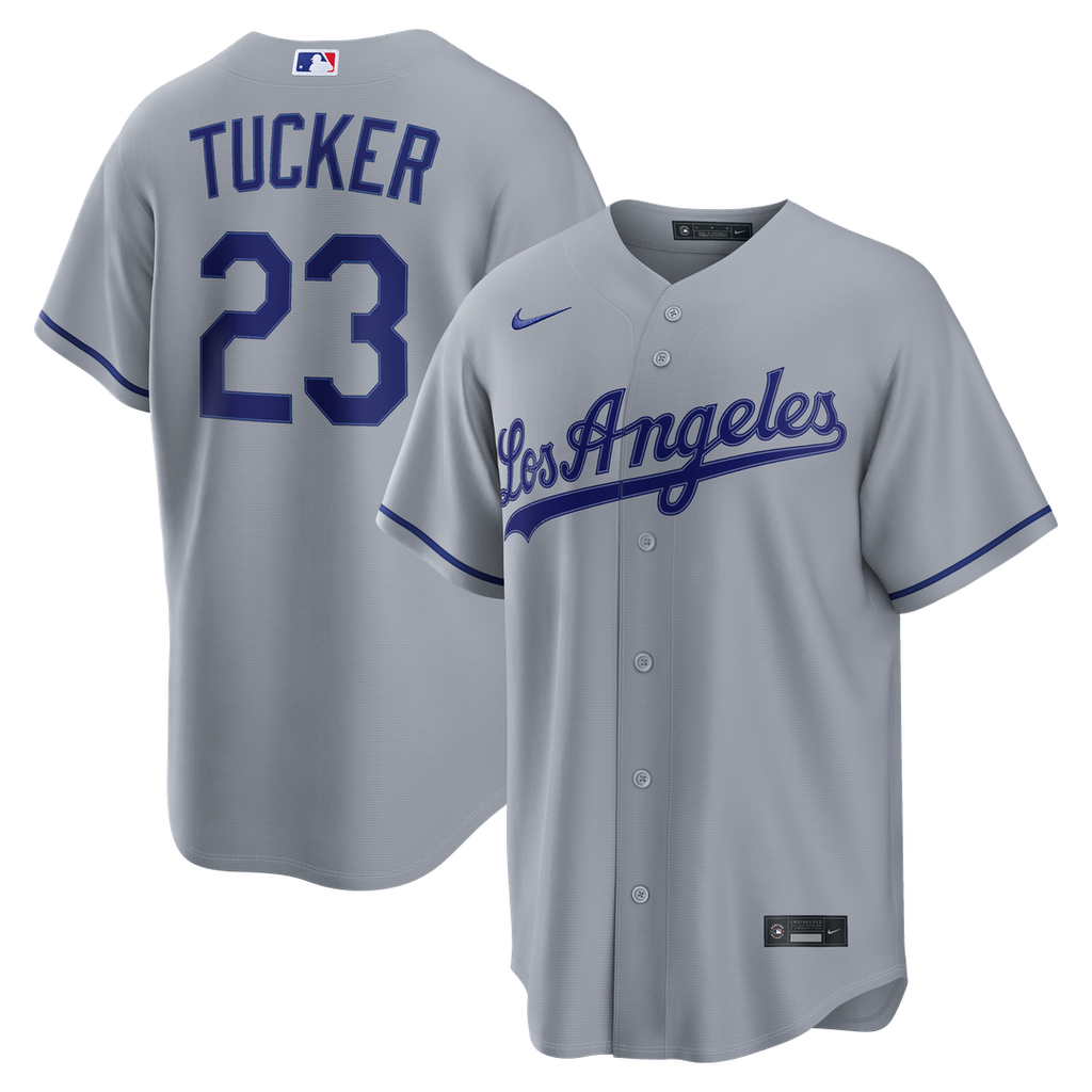 Kyle Tucker Los Angeles Dodgers Nike Road Replica Jersey - Gray Official MLB Team Apparel Baseball Fan Gear