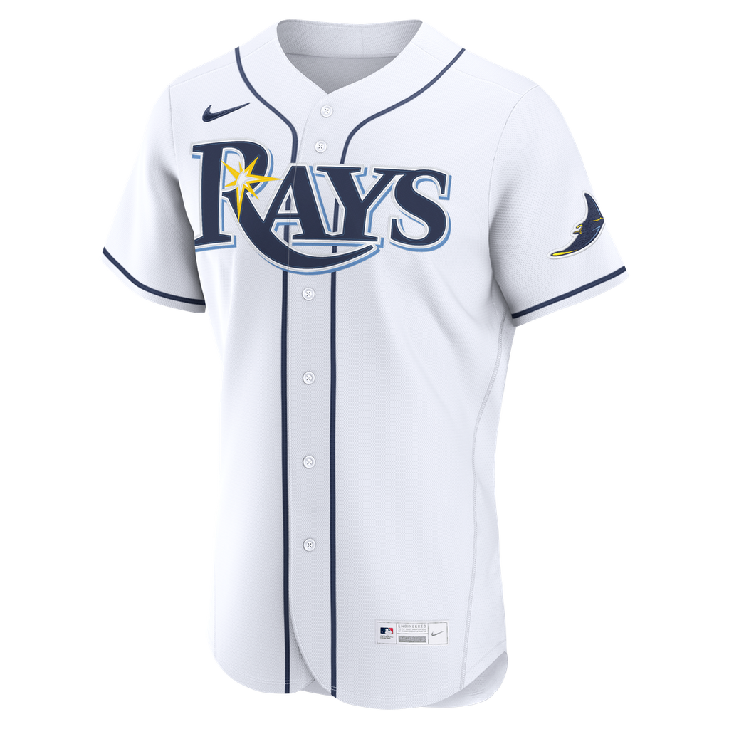 Tampa Bay Rays Nike Home Authentic Custom Jersey - White Official MLB Team Apparel Baseball Fan Gear