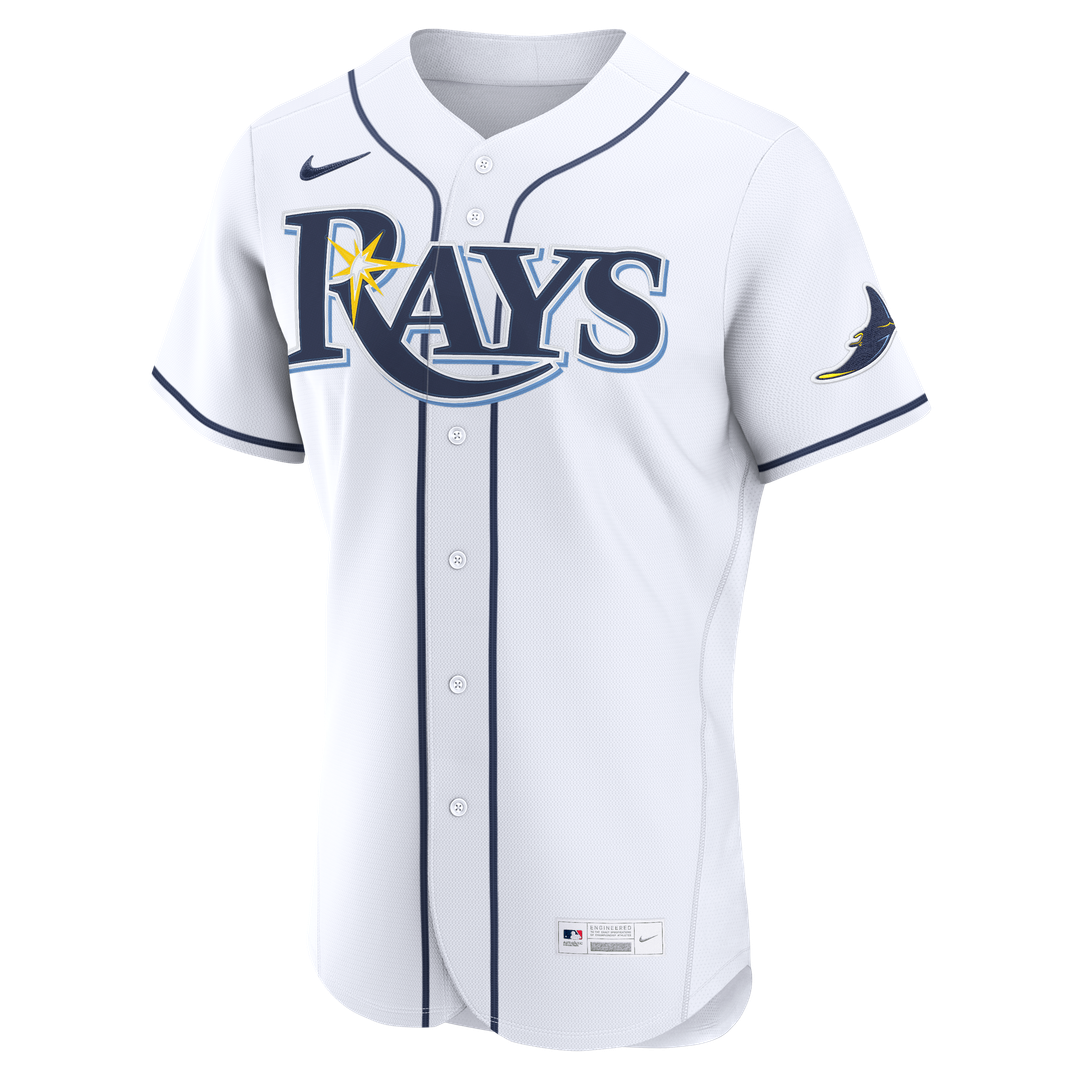 Tampa Bay Rays Nike Home Authentic Custom Jersey - White Official MLB Team Apparel Baseball Fan Gear