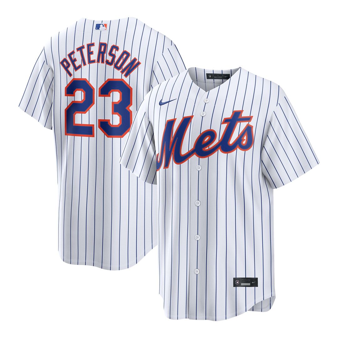 David Peterson New York Mets Nike Home Replica Jersey - White Official MLB Team Apparel Baseball Fan Gear