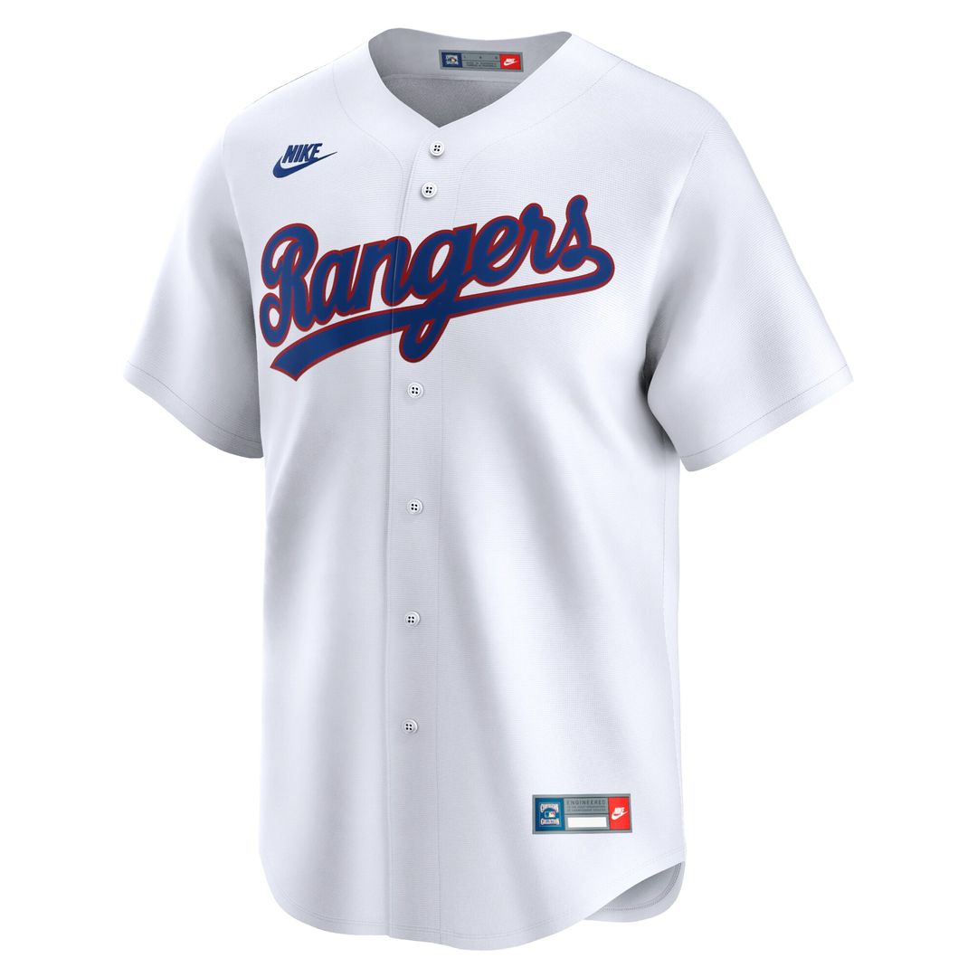 Texas Rangers Nike Cooperstown Collection Limited Jersey - White Official MLB Team Apparel Baseball Fan Gear