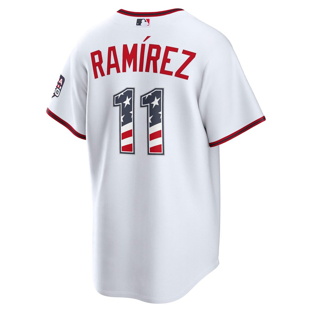 José Ramírez Cleveland Guardians Nike USA 250 Fourth of July Home Stadium Jersey - White Official MLB Team Apparel Baseball Fan Gear