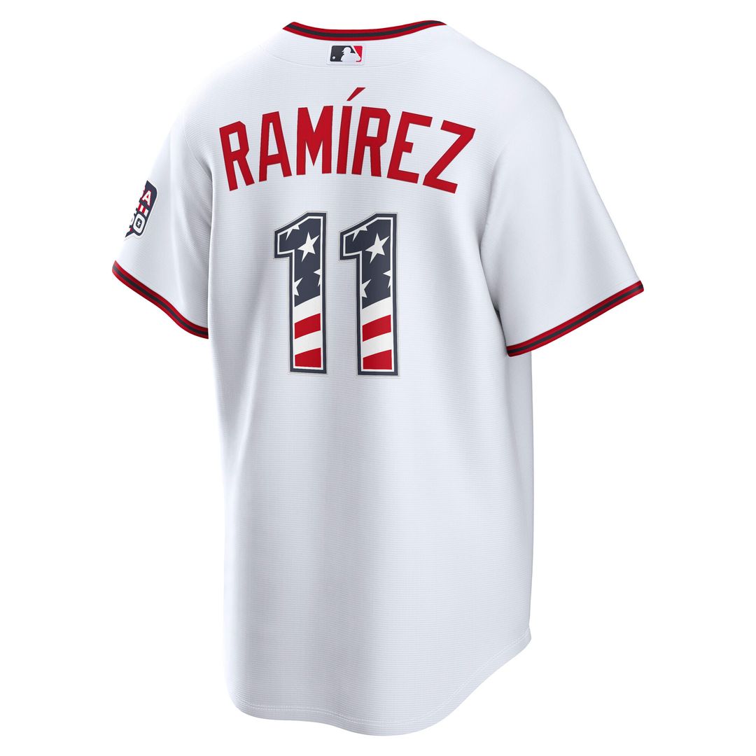 José Ramírez Cleveland Guardians Nike USA 250 Fourth of July Home Stadium Jersey - White Official MLB Team Apparel Baseball Fan Gear