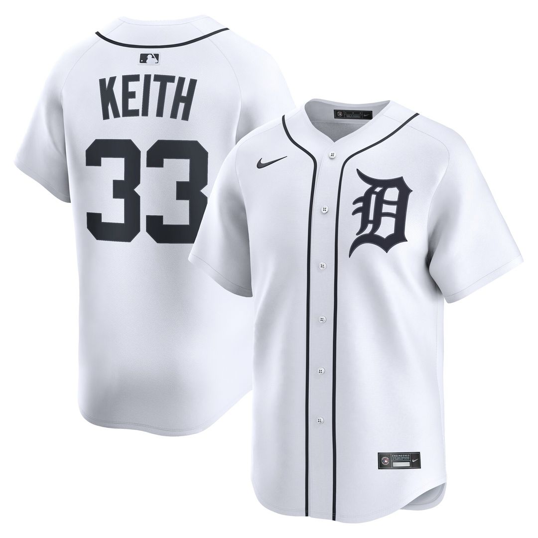 Colt Keith Detroit Tigers Nike Home Limited Player Jersey - White Official MLB Team Apparel Baseball Fan Gear