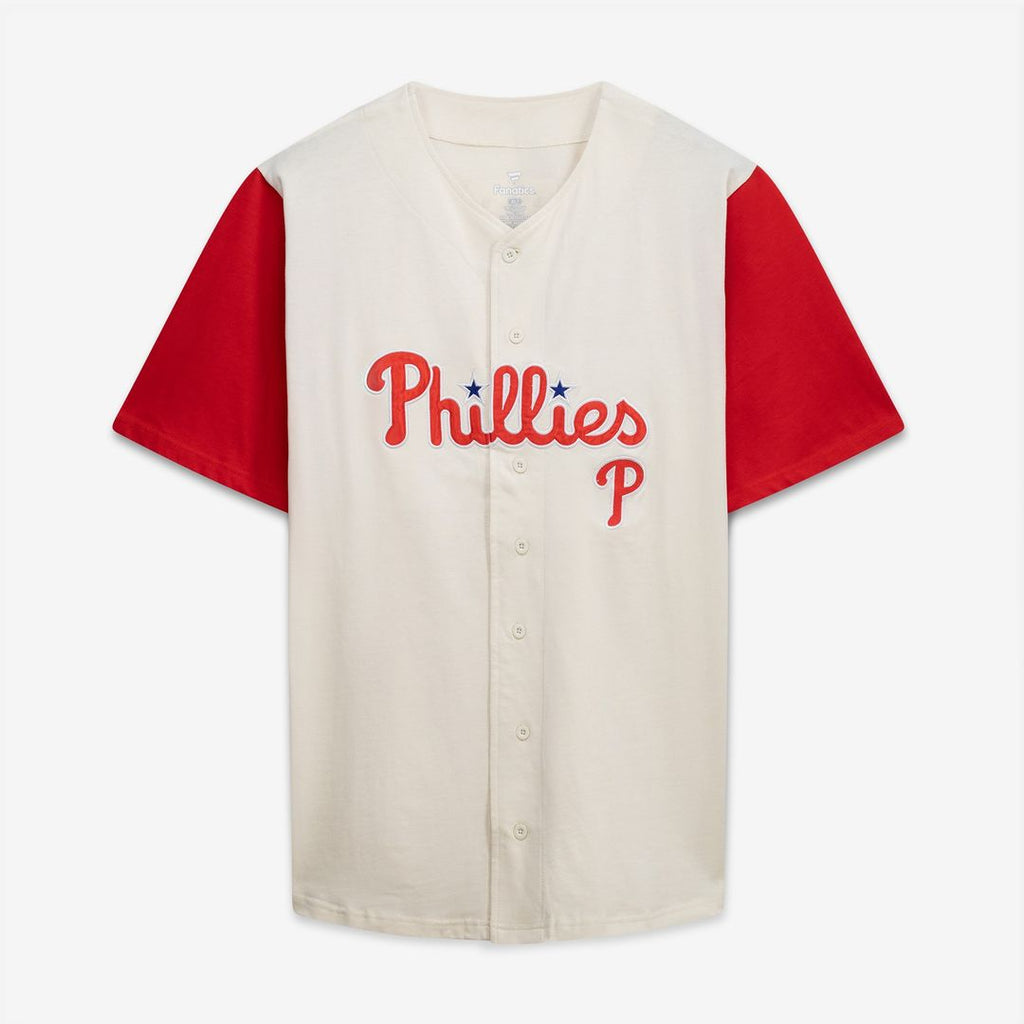 Philadelphia Phillies Profile Big & Tall Two-Color Fashion Jersey - Cream/Red Official MLB Team Apparel Baseball Fan Gear