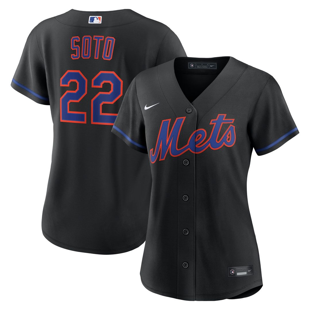 Juan Soto New York Mets Nike Women's Alternate Replica Jersey - Black Official MLB Team Apparel Baseball Fan Gear