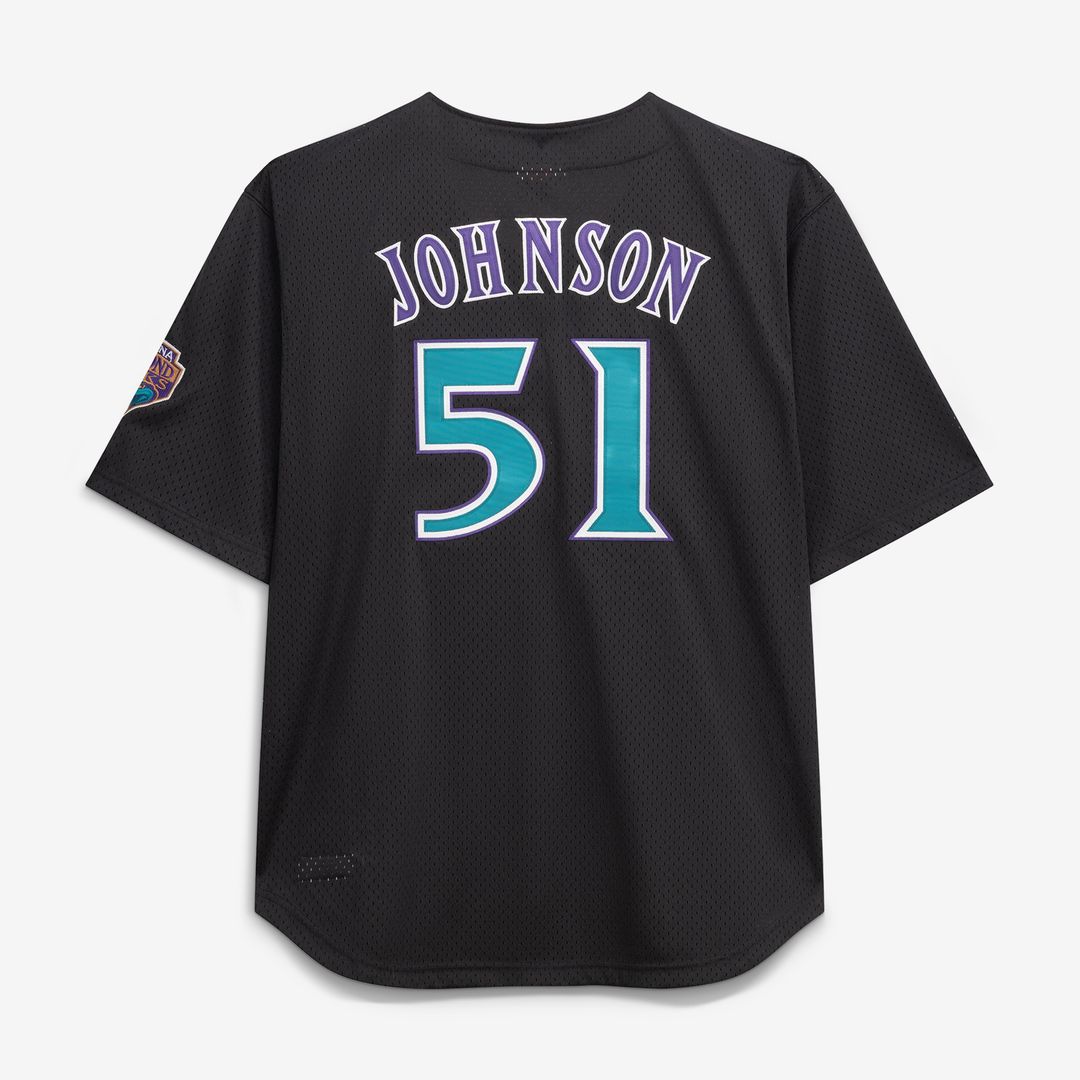 Randy Johnson Arizona Diamondbacks Mitchell & Ness Big & Tall Cooperstown Mesh Batting Practice Jersey - Black Official MLB Team Apparel Baseball Fan