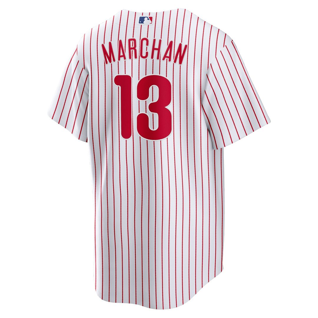 Rafael Marchán Philadelphia Phillies Nike Home Replica Jersey - White Official MLB Team Apparel Baseball Fan Gear