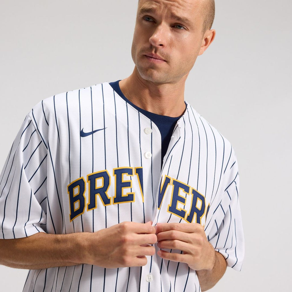 Christian Yelich Milwaukee Brewers Nike Alternate Replica Player Jersey - White Official MLB Team Apparel Baseball Fan Gear