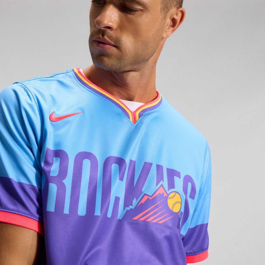 Colorado Rockies Nike 2025 City Connect Limited Jersey - Purple/Light Blue Official MLB Team Apparel Baseball Fan Gear