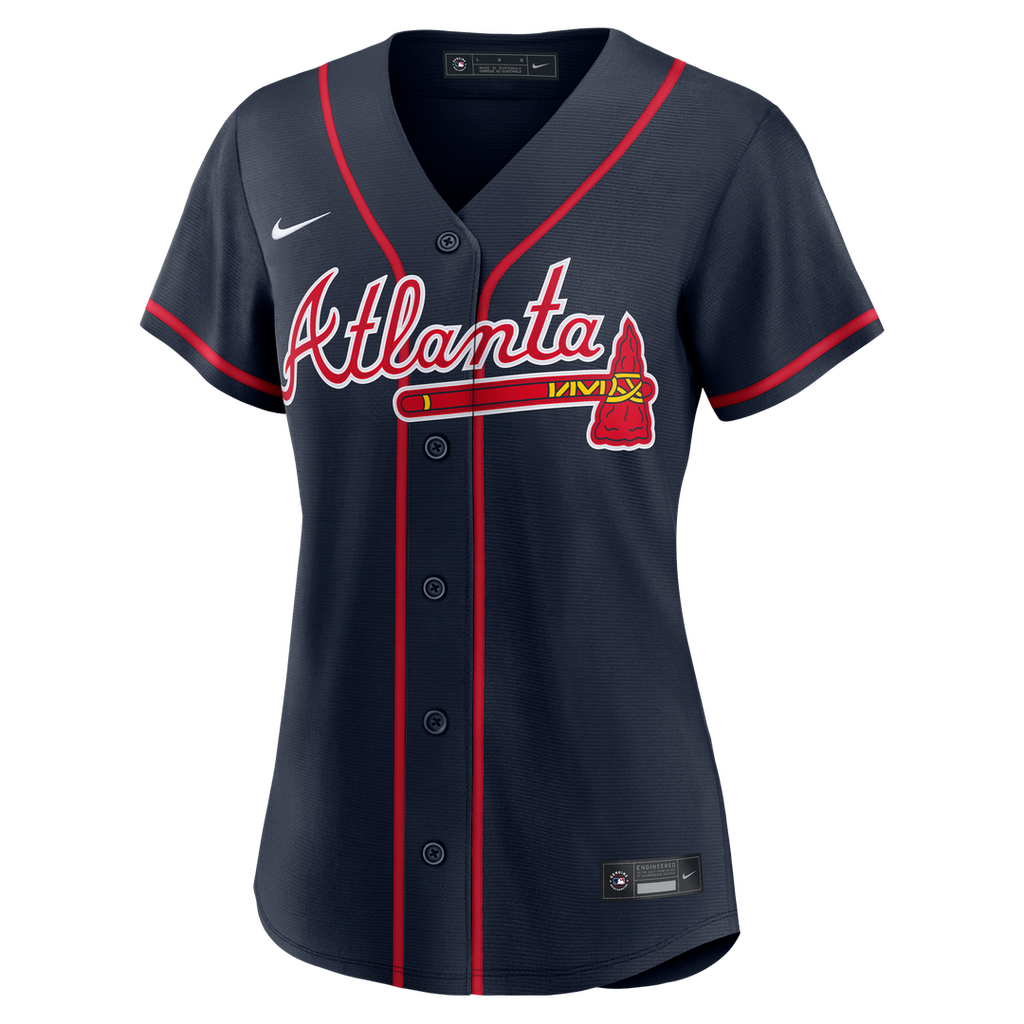 Ronald Acuña Jr. Atlanta Braves Nike Women's Alternate Replica Jersey - Navy Official MLB Team Apparel Baseball Fan Gear