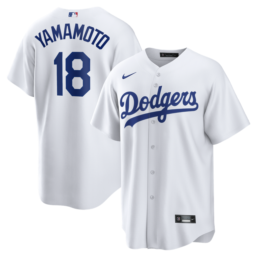 Yoshinobu Yamamoto Los Angeles Dodgers Nike Home Replica Jersey - White Official MLB Team Apparel Baseball Fan Gear