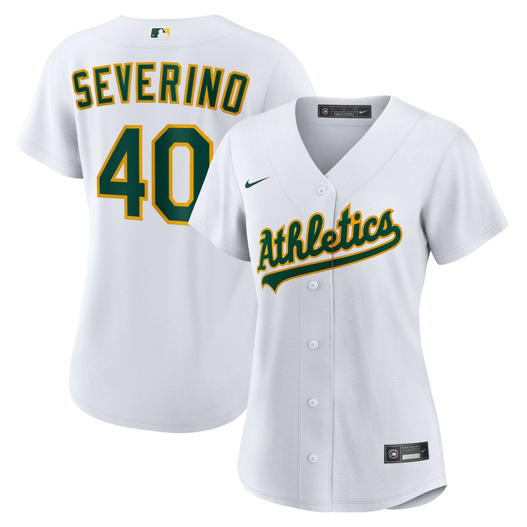 Luis Severino Athletics Nike Women's Home Replica Jersey - White Official MLB Team Apparel Baseball Fan Gear