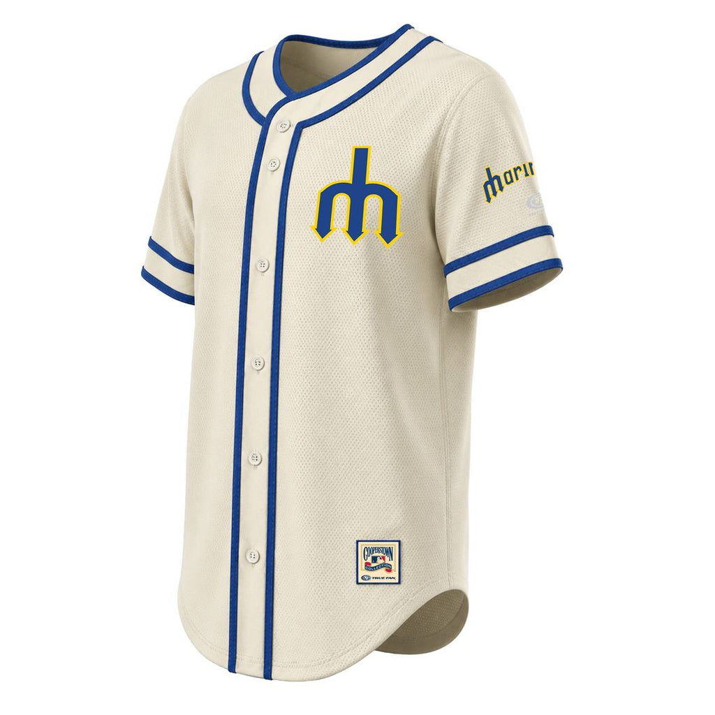 Seattle Mariners Stitches Throwback Fashion Jersey - Natural Official MLB Team Apparel Baseball Fan Gear