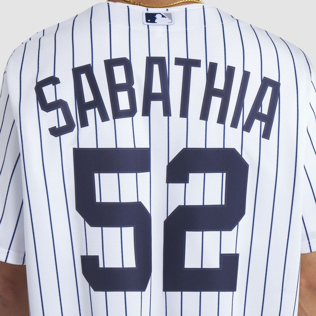 CC Sabathia New York Yankees Nike 2025 Baseball Hall of Fame Name & Number Retired Replica Jersey - White Official MLB Team Apparel Baseball Fan Gear