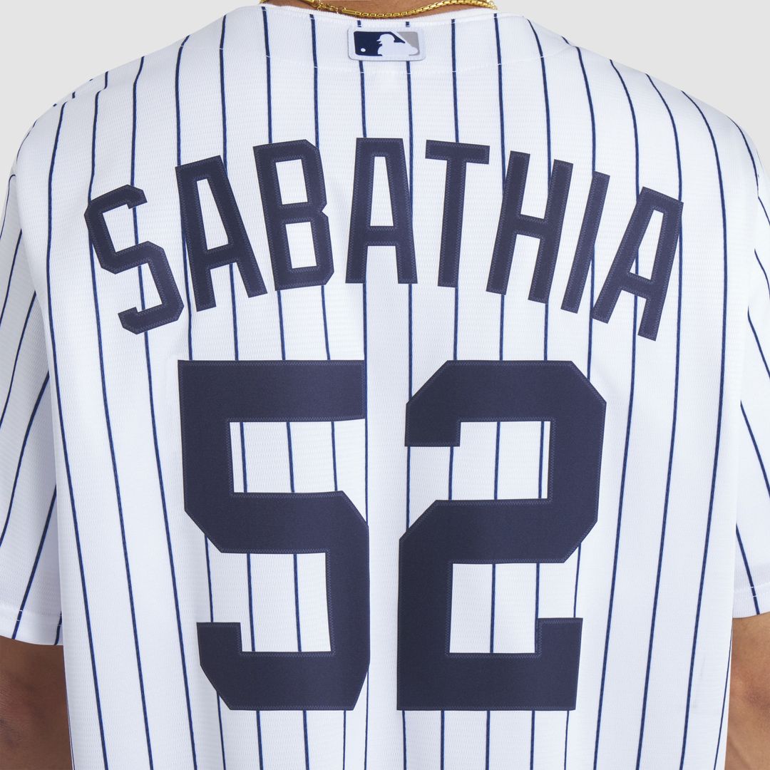 CC Sabathia New York Yankees Nike 2025 Baseball Hall of Fame Name & Number Retired Replica Jersey - White Official MLB Team Apparel Baseball Fan Gear