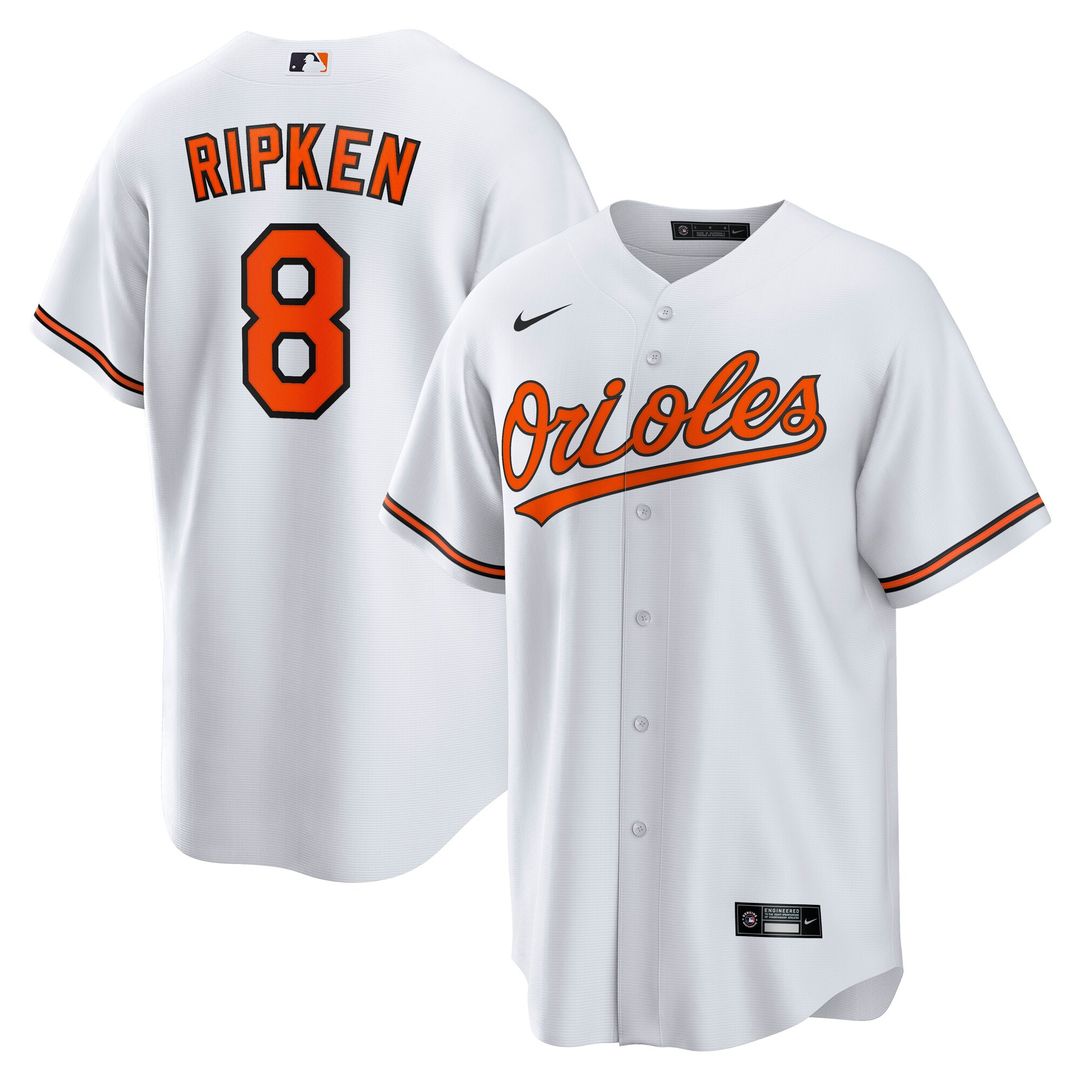 Cal Ripken Jr. Baltimore Orioles Nike Throwback Replica Player Jersey - White Official MLB Team Apparel Baseball Fan Gear