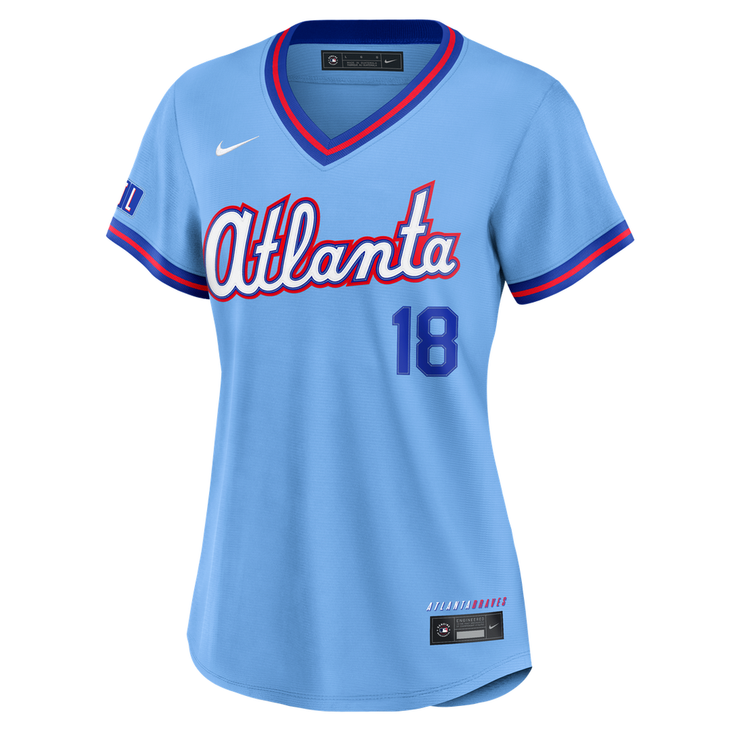 Mike Yastrzemski Atlanta Braves Nike Women's 2026 City Connect Stadium Jersey - Powder Blue Official MLB Team Apparel Baseball Fan Gear