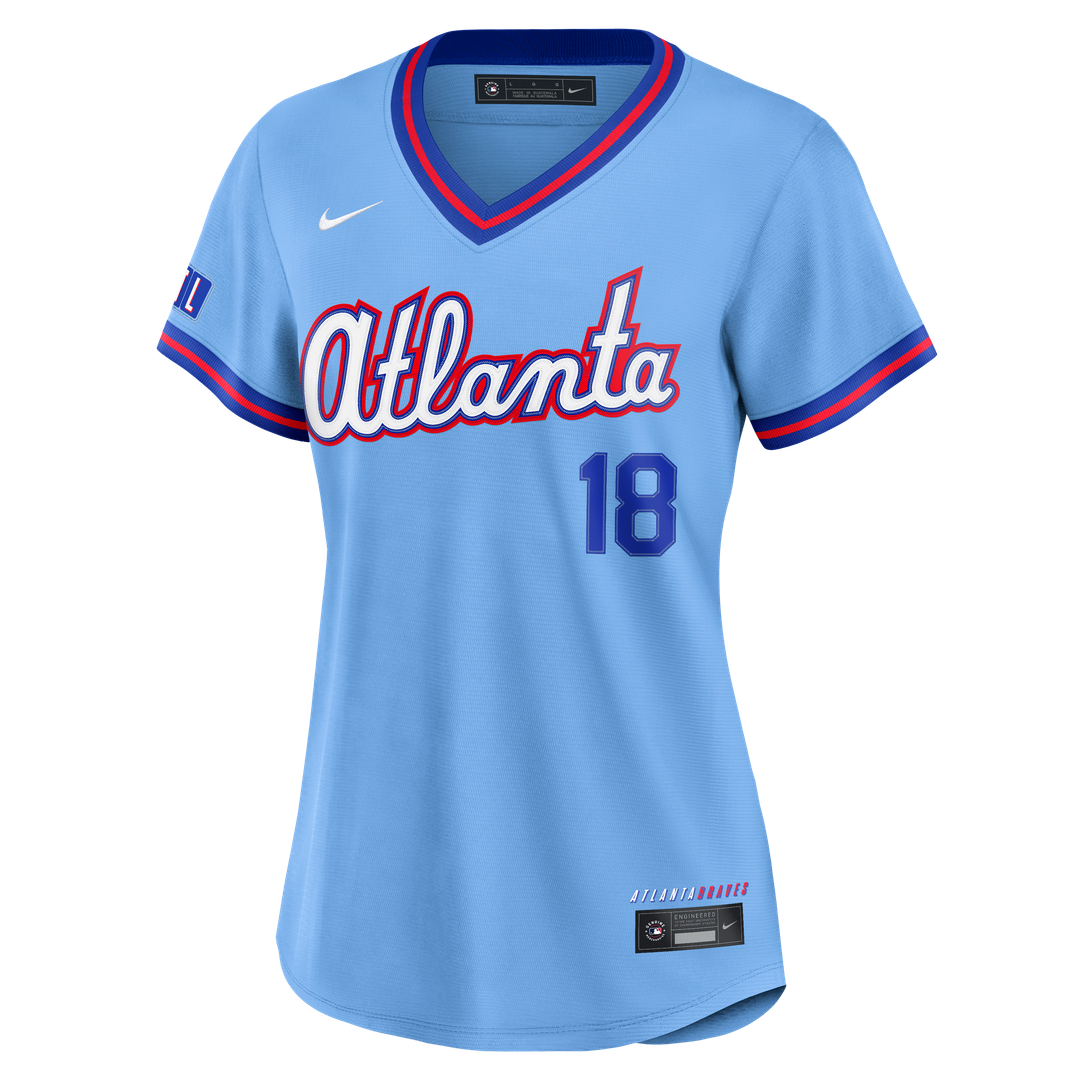Mike Yastrzemski Atlanta Braves Nike Women's 2026 City Connect Stadium Jersey - Powder Blue Official MLB Team Apparel Baseball Fan Gear