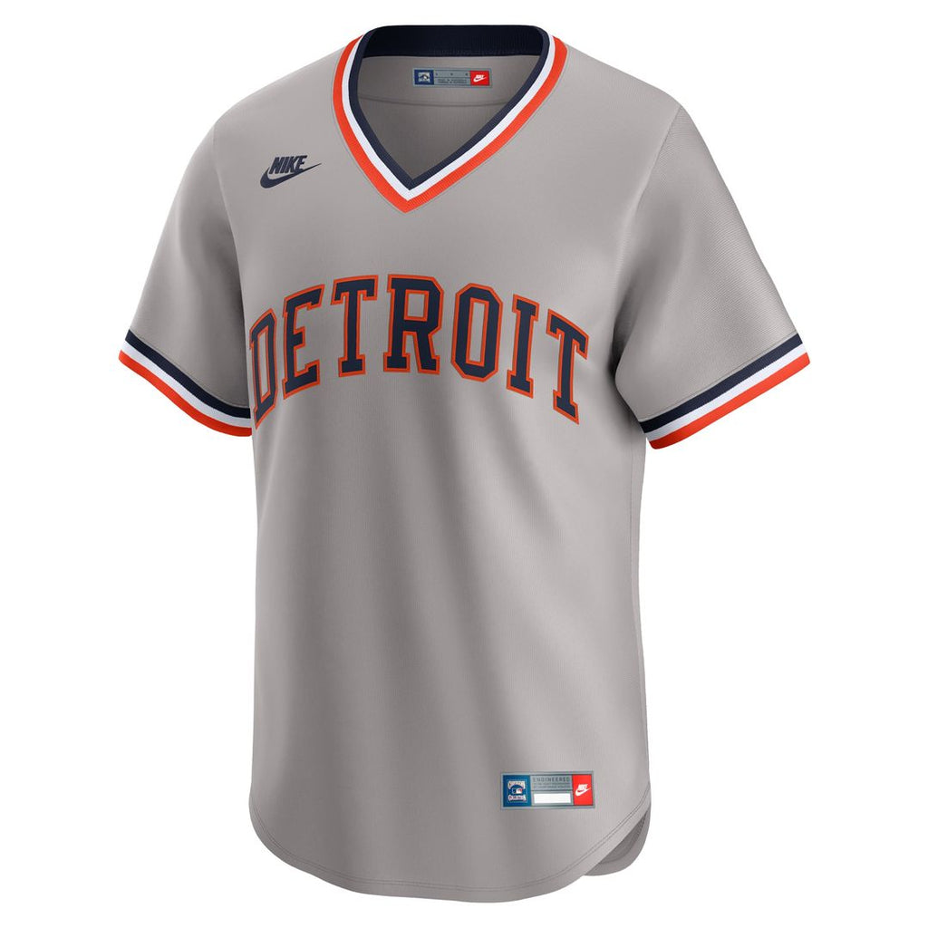 Detroit Tigers Nike Cooperstown Collection Limited Jersey - Gray Official MLB Team Apparel Baseball Fan Gear