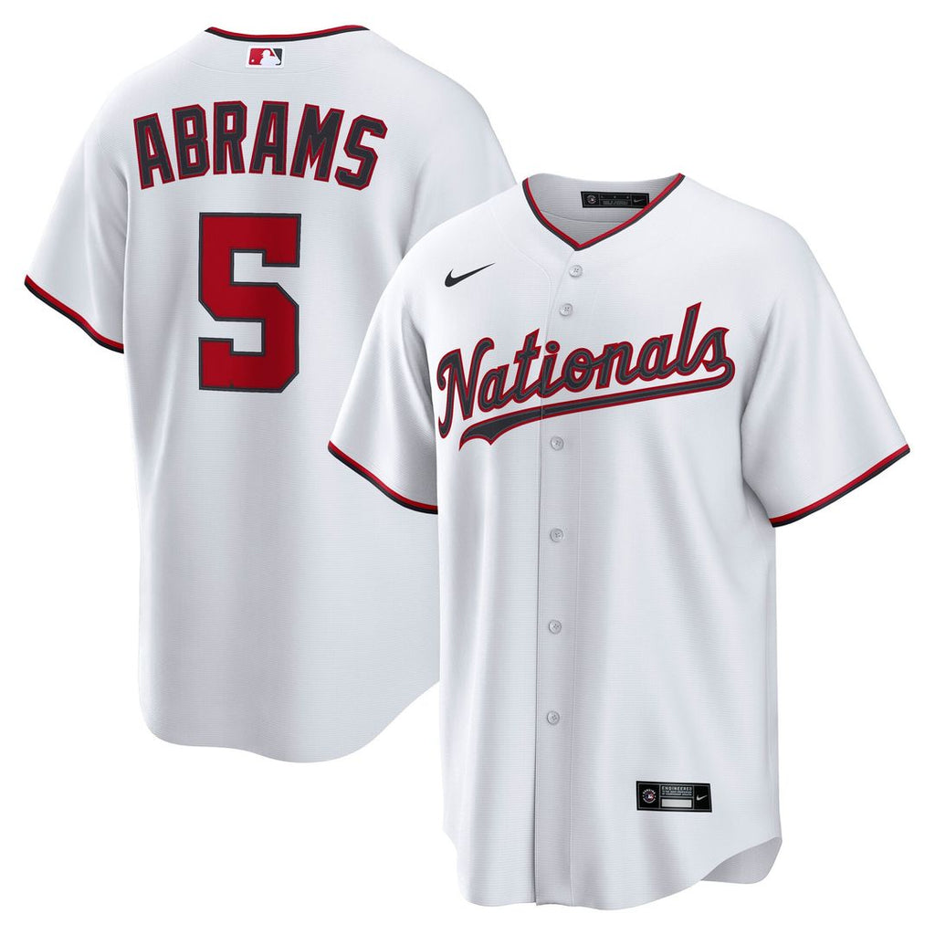 CJ Abrams Washington Nationals Nike Home Replica Jersey - White Official MLB Team Apparel Baseball Fan Gear