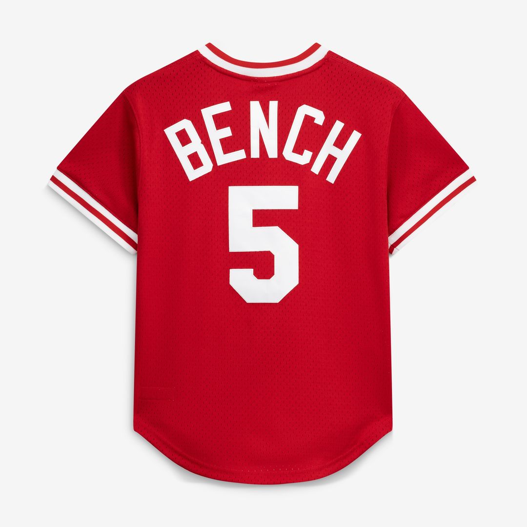 Johnny Bench Cincinnati Reds Mitchell & Ness Authentic Batting Practice Jersey - Scarlet Official MLB Team Apparel Baseball Fan Gear